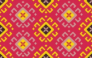 bordo fatto a mano etnico rosa bella arte. modello senza cuciture navajo in stile tribale, ricamo popolare, messicano, peruviano, indiano, marocchino, tacchino e uzbeko. stampa di ornamento d'arte geometrica motivo azteco. vettore