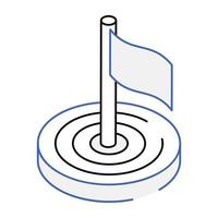 icona modificabile isometrica dell'asta della bandiera vettore