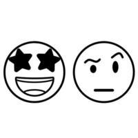 illustrazione del contorno di emoji dell'occhio della stella vettore