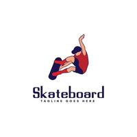 illustrazione vettoriale di skateboard per l'identità del marchio