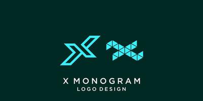 design del logo del settore della lettera x monogramma in colore blu. vettore