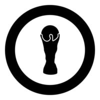 icona della coppa di calcio colore nero in cerchio rotondo vettore