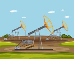 scena della piattaforma di trivellazione petrolifera