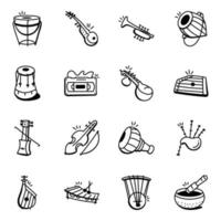 raccolta di icone di doodle di idiofoni