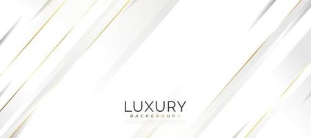 sfondo bianco e oro di lusso con stile taglio carta 3d. sfondo elegante per design di premi, nomine, cerimonie, inviti formali o certificati vettore