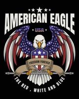 illustrazione vettoriale di eagle america libertà per sempre