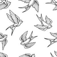 rondine uccelli seamless pattern vettore