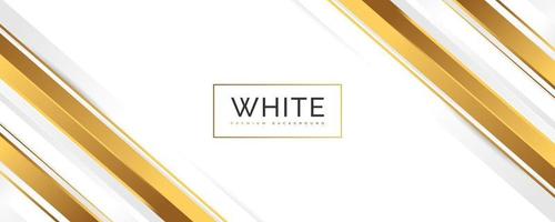 design di sfondo bianco e oro di lusso in stile taglio carta. sfondo bianco premium con linee dorate per design di premi, nomination, cerimonie, inviti formali o certificati vettore
