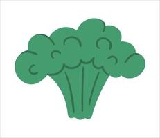 broccoli vettoriali su sfondo bianco. icona di cibo sano. illustrazione vegetale. clipart di nutrizione organica disegnata a mano piatta.