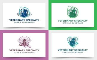 logo di assistenza veterinaria per animali domestici vettore