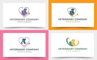 logo veterinario cane gatto vettore