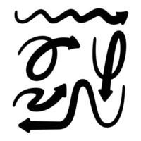 simboli della freccia di scarabocchio vettore