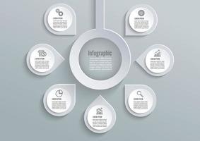 elementi infographic di carta 3d astratti di vettore. infografica circolare. vettore