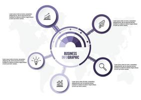 modello astratto di cinque opzioni di infographics. illustrazione vettoriale. può essere utilizzato per il layout del flusso di lavoro, diagramma vettore