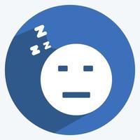 icona emoticon assonnato i. adatto per il simbolo dell'emoticon. vettore