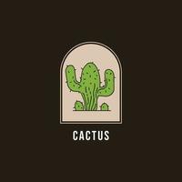 disegno del logo del cactus della pianta verde. - vettore. vettore