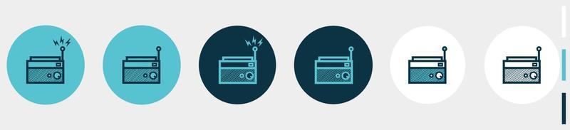 set di icone radio classiche. radio d'epoca isolata on white vettore