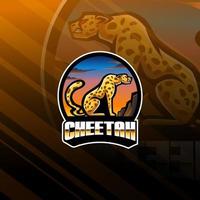 disegno del logo della mascotte dell'esportazione del ghepardo vettore