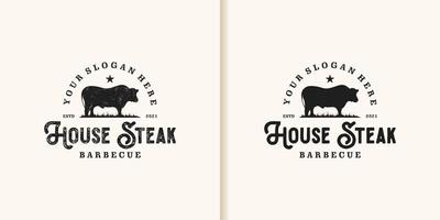 ispirazione logo vintage steak house vettore