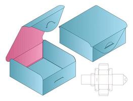 disegno del modello fustellato di imballaggio della scatola. Modello 3d vettore