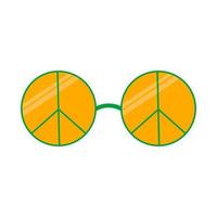 1970 hippie colorati occhiali da sole vettore illustrazione isolata