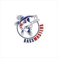 emblema rotondo semplice del logo della pesca della spigola vettore