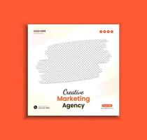 post sui social media dell'agenzia di marketing creativo e modello di banner web per la tua attività vettore