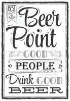 poster con le parole nella birra a punta di carbone le brave persone bevono una buona scritta di birra vettore