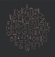 alfabeto art deco disegno in stile art deco su sfondo scuro vettore