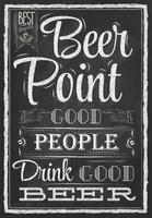 poster con le parole in gesso punto birra brava gente beve buona birra lettering vettore