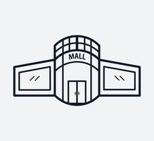 edificio centro commerciale icona vettore logo design modello stile piatto alla moda