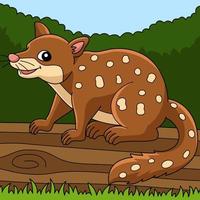 illustrazione del fumetto colorato animale quoll della tigre vettore