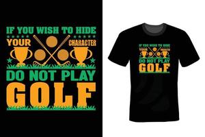 design della maglietta da golf, vintage, tipografia vettore
