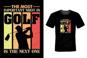 design della maglietta da golf, vintage, tipografia vettore