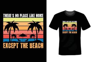 design della maglietta da spiaggia, vintage, tipografia vettore