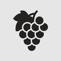 illustrazione dell'icona del frutto d'uva. icona solida, silhouette, glifo. vettore