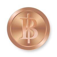 moneta di bronzo di baht concetto di valuta web internet vettore