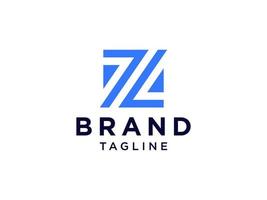 logo astratto della lettera z iniziale. stile di linea geometrica quadrata luce blu isolato su priorità bassa bianca. utilizzabile per loghi aziendali e di branding. elemento del modello di progettazione logo vettoriale piatto.