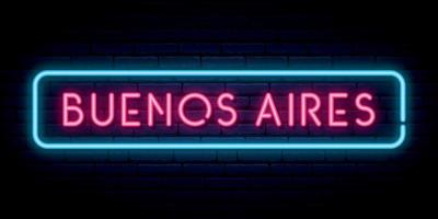 insegna al neon di buenos aires. vettore