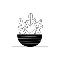 piante d'appartamento vettoriali. fiore in vaso. piante domestiche stilizzate. arredamento e interni. succulente, monstera, cactus. illustrazione isolato su sfondo bianco. vettore