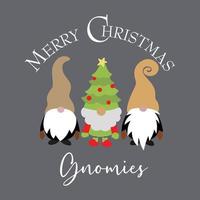 gnome di natale t shirt design vettore gnomi vacanza t-shirt carino camicie di natale divertente gnomo tee vettore