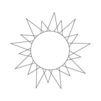 scarabocchiare il sole del fumetto. illustrazione grafica vettoriale, logo, pagina da colorare per bambini. vettore