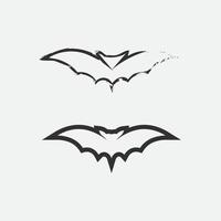 pipistrello logo animale e vettore, set ali, nero, halloween, vampiro, gotico, illustrazione, design pipistrello icona vettore