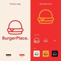 concetto di logo minimalista fast food hamburger vettore