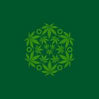 illustrazione vettoriale di un logo di marijuana che ricorda un diamante verde. adatto per disegni di abbigliamento, poster, ecc