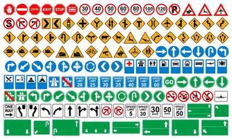 set di icone dei segnali stradali. segnali stradali. illustrazione vettoriale