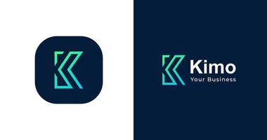 modello di progettazione del logo della lettera k iniziale, concetto di gradiente di linea minimalista, illustrazione vettoriale