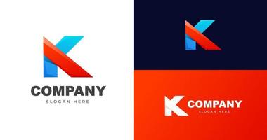 iniziale k lettera logo design moderno ed elegante concetto illustrazione vettoriale