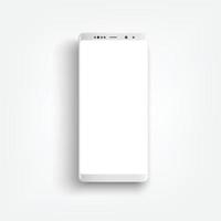 moderno smartphone bianco realistico. smartphone con stile lato bordo, illustrazione vettoriale 3d del telefono cellulare.