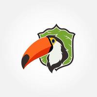 logo illustrazione mascotte dell'uccello tucano vettore